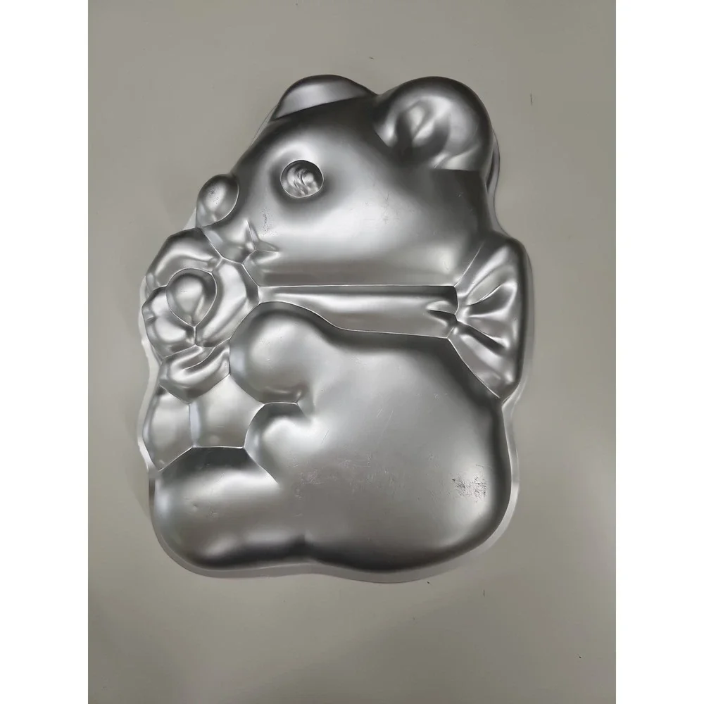 Vtg 1977 Wilton Teddy Bear With Flower Cake Pan, 502-7458